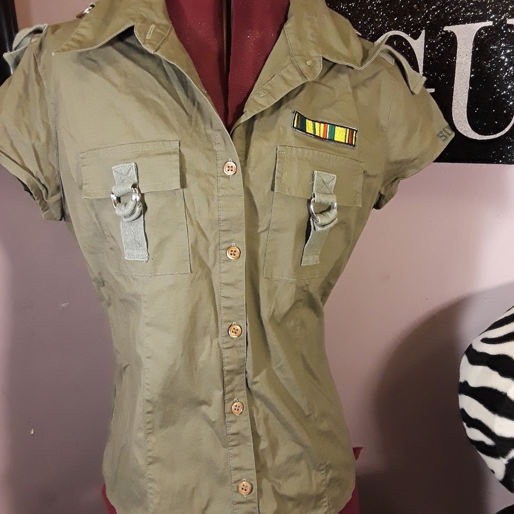 South Pole military style button up shirt small